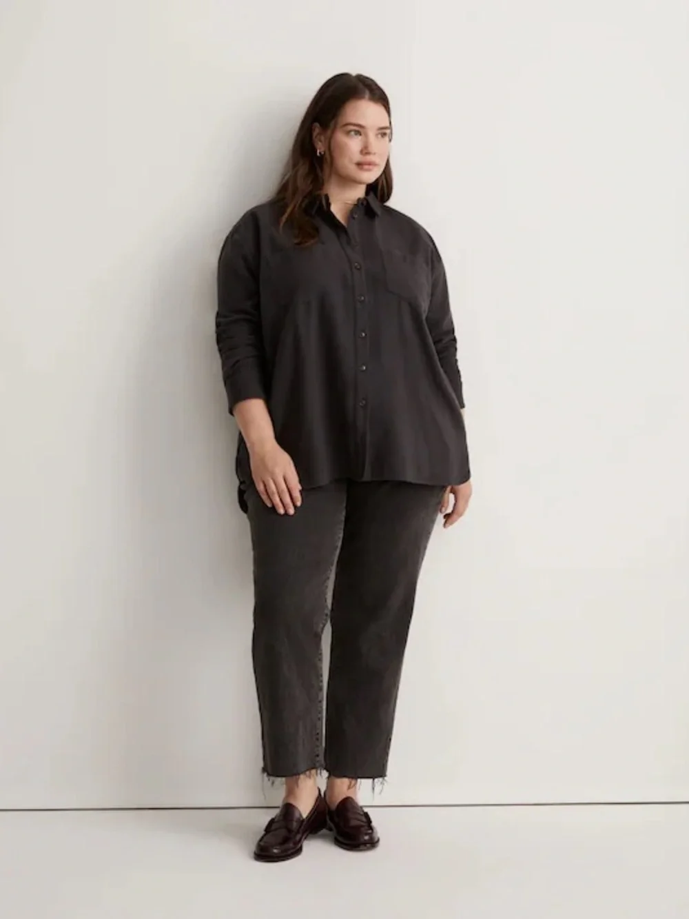 Madewell size 28w The Curvy Plus Perfect‎ Vintage Straight Jean in Lunar black